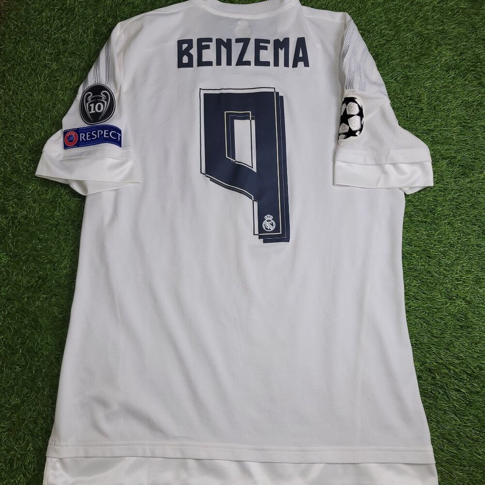 Benzema Real Madrid 2015 2016 UEFA ADIZERO PLAYER ISSUE Soccer Jersey Shirt L